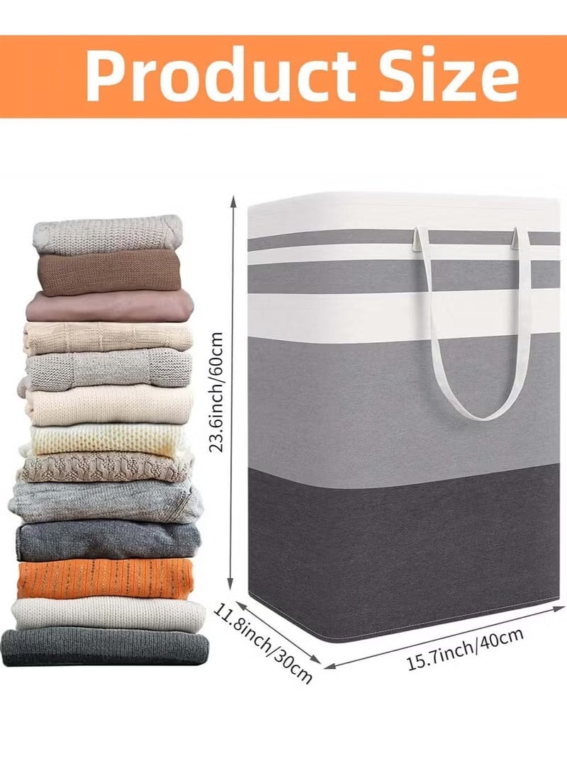 ELASAR 2 Pack Laundry Basket Collapsible Laundry Bag with Easy Carry Handles Freestanding Laundry Hamper for Clothes, Blankets, Cushions - Image 2